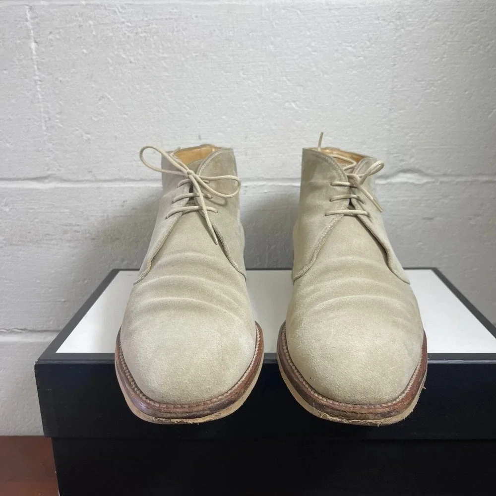 Gravati 14444 Chukka Ankle Boots Beige Suede Lace up Men's 12 M Made In Italy